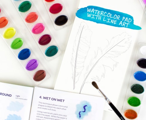 Crayola® 16 Pan Washable Watercolors Paint Set Perspective: back