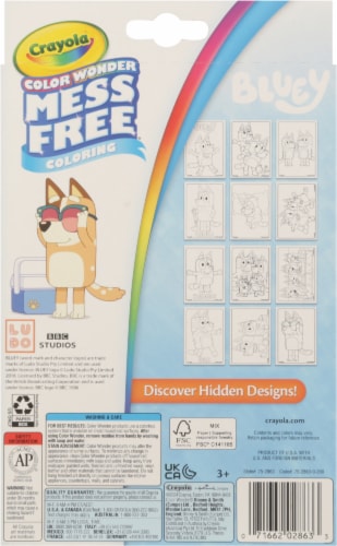 Crayola® Color Wonder Mess Free® Bluey Mini Gift Coloring Set Perspective: back