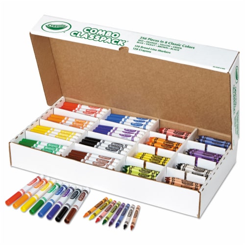 Crayola Crayons and Markers Combo Classpack, Eight Colors, 256/Set 523349 Perspective: back