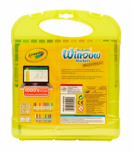 Crayola® Washable Window Markers™ Stencil & Cling Set Perspective: back