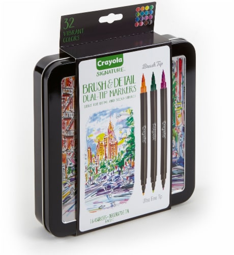 Crayola Signature Brush and Detail Dual-Tip Markers Perspective: back