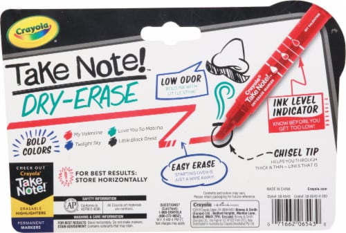 Crayola Take Note Chisel Tip Dry-Erase Markers Perspective: back