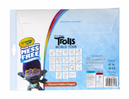 Crayola Color Wonder Trolls World Tour Mess Free Coloring Pages & Markers Perspective: back