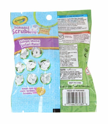 Crayola® Scribble Scrubbie™ Safari Animals Washable Figurine Coloring Kit Perspective: back