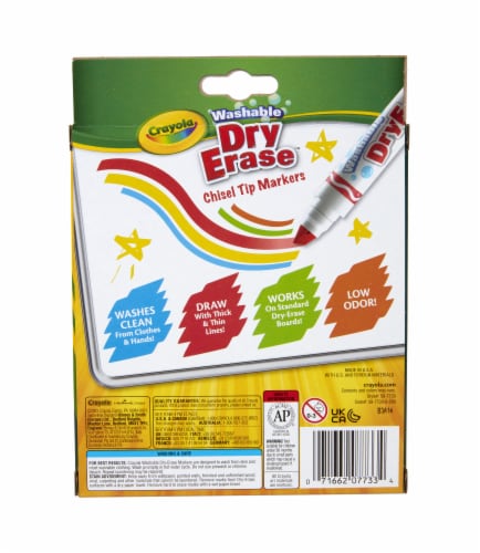 Crayola® Washable Dry Erase™ Chisel Tip Markers Perspective: back