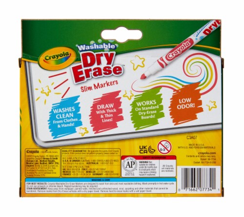 Crayola Washable Dry Erase Slim Markers Perspective: back