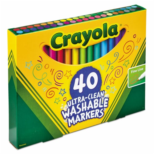 Crayola Marker,Fine,Wshble,40,Ast 587861 Perspective: back