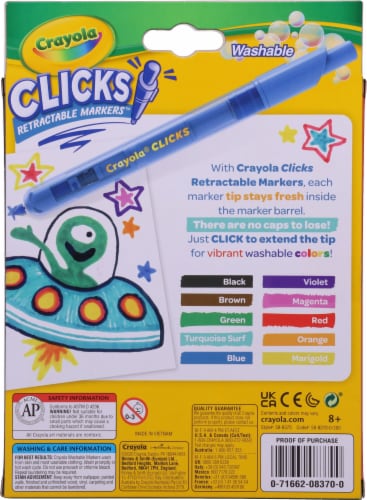 Crayola® Clicks Washable Retractable Markers™ Pack Perspective: back
