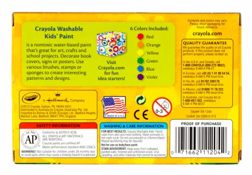 Crayola® Classic Washable Project Paint Set Perspective: back