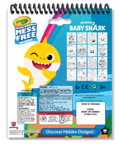Crayola® Color Wonder Mess Free™ Coloring Baby Shark Activity Pad Perspective: back