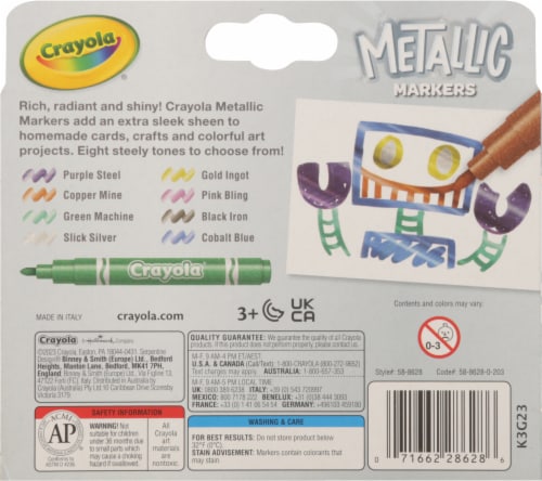 Crayola® Non Toxic Metallic Markers Perspective: back