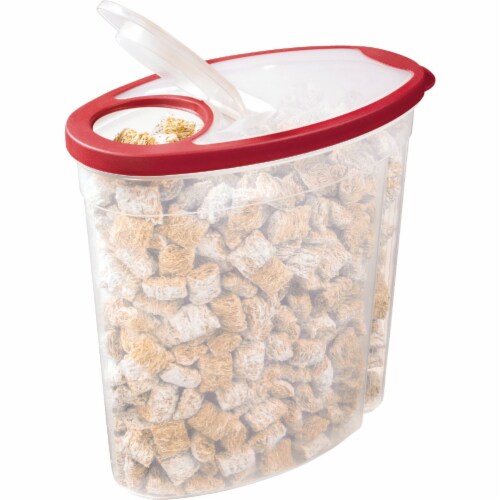 Rubbermaid® Cereal Keeper Storage Container - Clear/Red Perspective: back