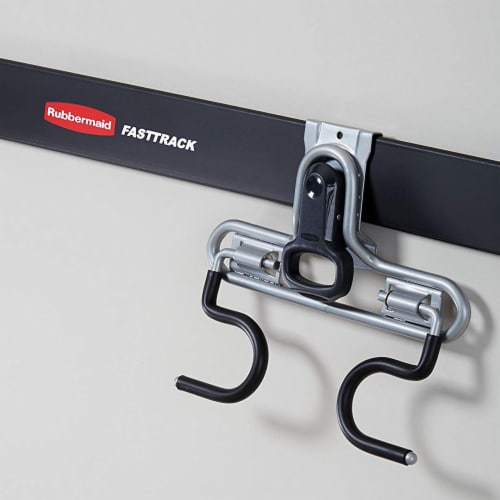 Rubbermaid fasttrack garage satin nickel steel bike bike rack sale