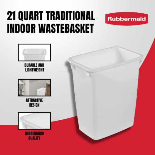 Rubbermaid Wastebasket - White Perspective: back