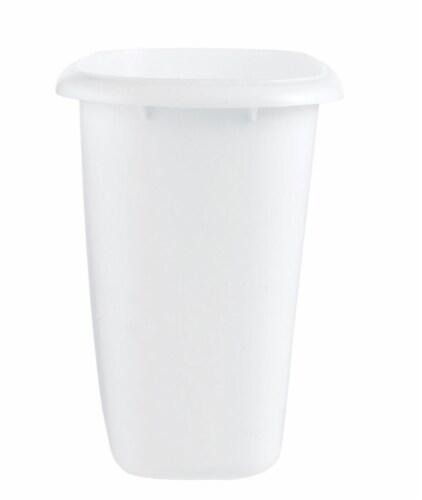 Rubbermaid 6 Quart Bedroom, Bathroom, and Office Wastebasket Trash Can, White Perspective: back
