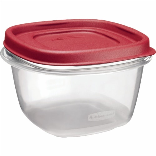 Rubbermaid® Easy-Find Lids Two-Cup Food Storage Container- Red/Clear Perspective: back