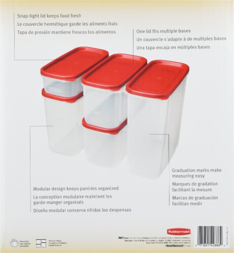 Rubbermaid Modular Plastic Food Storage Container with Lid, 10 Cup