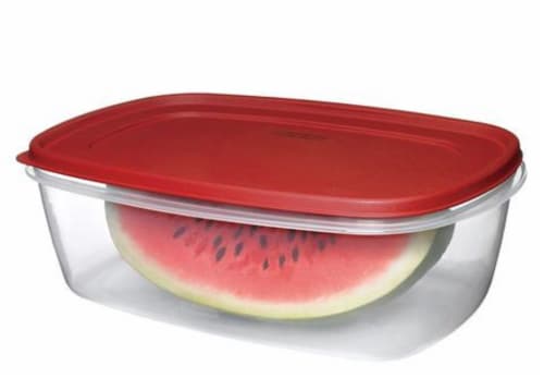 Rubbermaid Easy Find Lids Food Storage Container, Large with Red Lid, 2.5  Gallon