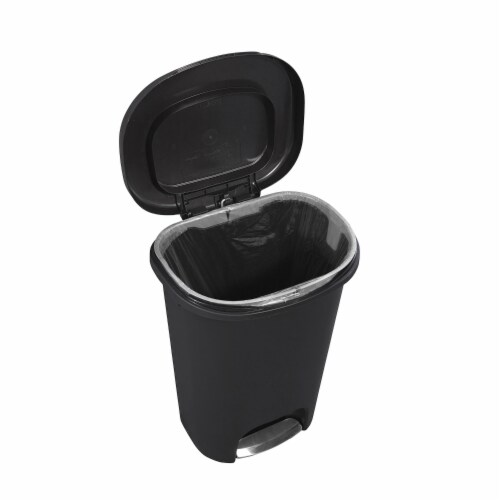 13 Gallon Trash Can 52 Quart Pedal Liner Lock Tall Kitchen Waste Lid Hands Free 