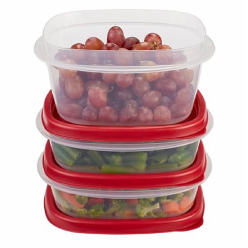 Rubbermaid® EasyFindLids™ Food Storage Containers - Racer Red/Clear Perspective: back