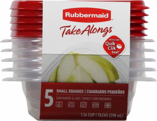 Rubbermaid® Take Alongs 5 Pack Square Containers & Lids Perspective: back