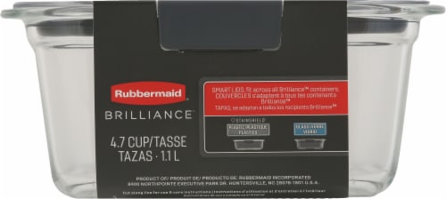 Rubbermaid Brilliance Food Storage Container - 2 Pack - Clear/Black, 9.6 c  - Ralphs