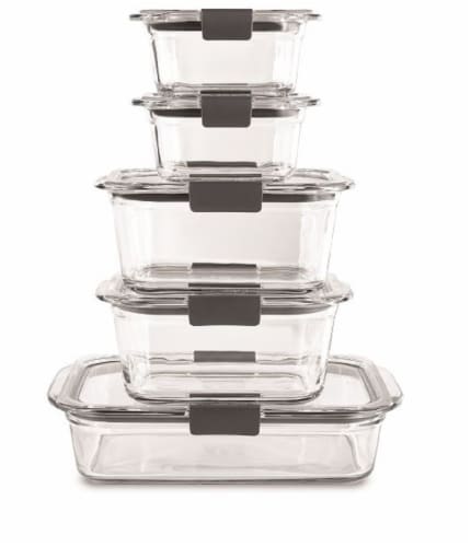Rubbermaid® Brilliance Glass Storage Container Set Perspective: back