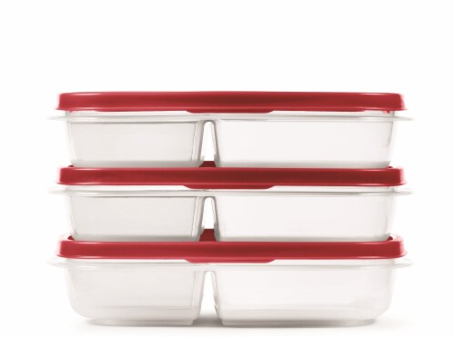 Rubbermaid Easy Find Lids Meal Prep Rectangular Food Storage Containers - 6  Pack - Clear/Red, 5.1 c - Fry's Food Stores