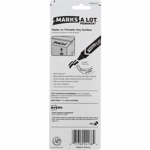 Avery Marks-a-Lot® Chisel-Tip Permanent Jumbo Marker - Black Perspective: back