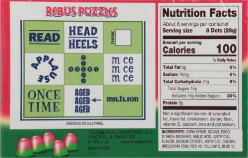 DOTS® Watermelon Flavored Gum Drops Perspective: back