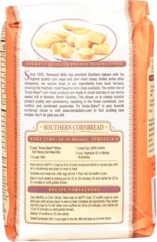 Tenda-Bake® Yellow Corn Meal Mix Perspective: back