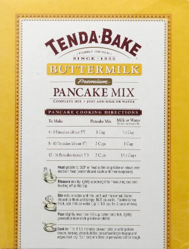 Tenda-Bake® Premium Buttermilk Pancake Mix Perspective: back