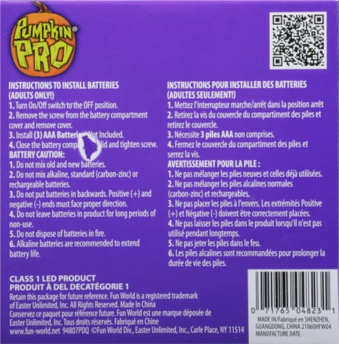 Fun World® Pumpkin Pro Flaming Pumpkin Lite - Orange Perspective: back