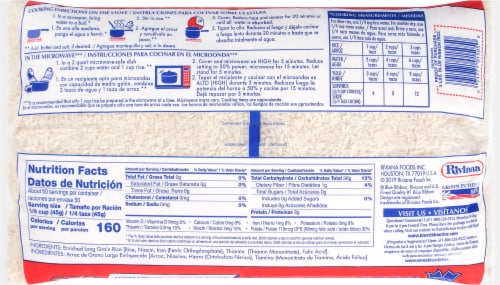 Blue Ribbon Extra Long Grain Enriched Rice Perspective: back