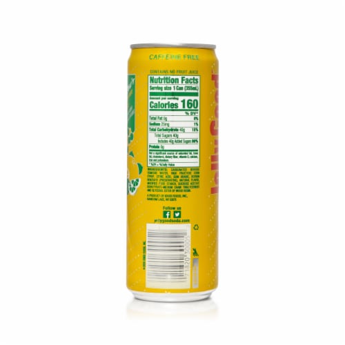 Jolly Good Sour Pow'r Caffeine Free Soda Can Perspective: back