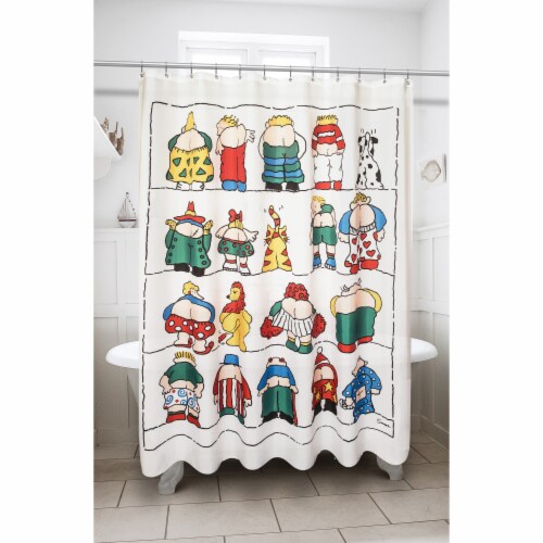 Bottoms  Up Fabric Shower Curtain - Size 70  X 72 Perspective: back