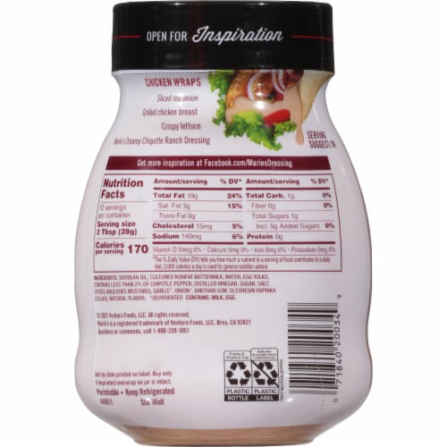 Marie's® Creamy Chipotle Ranch Dressing Perspective: back