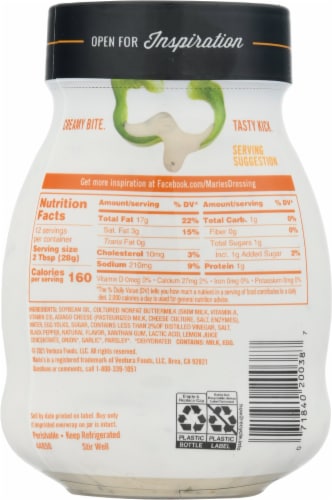Marie's Asiago Peppercorn Dressing + Dip Perspective: back