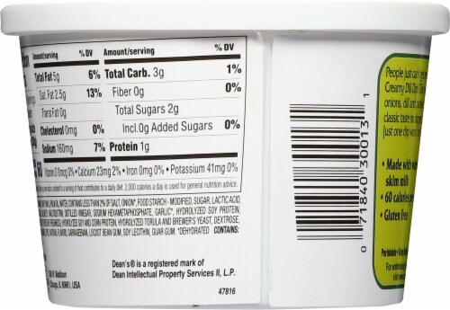 Dean's® Creamy Dill Dip Tub Perspective: back