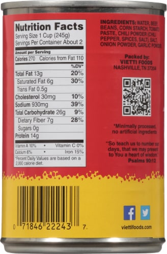 Vietti® All Natural Bean Chili Perspective: back