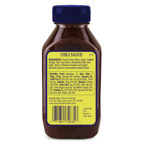 Bookbinder’s® Traditional Chili Sauce Perspective: back