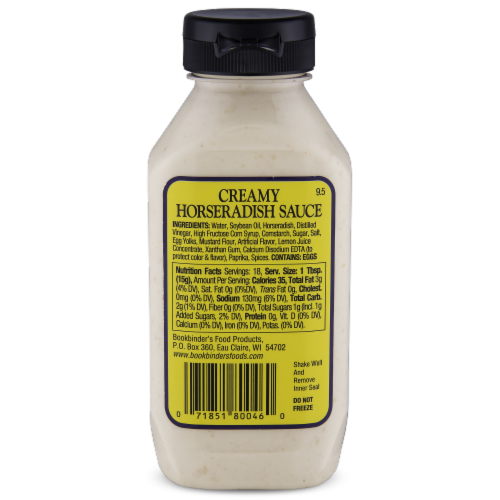 Bookbinder's® Sassy Creamy Horseradish Sauce Perspective: back