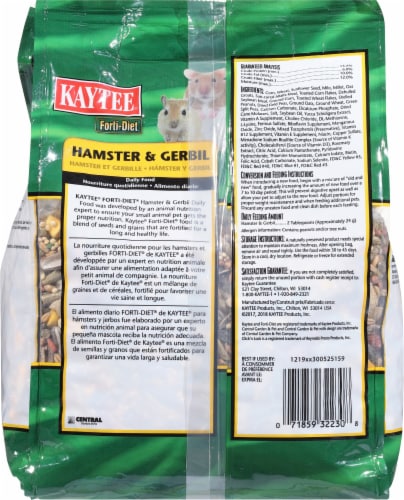 Kaytee® Forti-Diet Hamster & Gerbil Food Perspective: back
