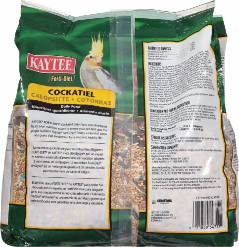Kaytee® Forti-Diet Cockatiel Food Perspective: back