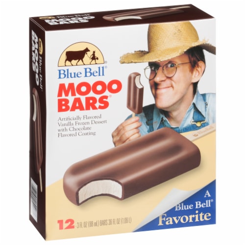 Blue Bell® Mooo Bars® Chocolate Coated Vanilla Frozen Dairy Dessert Bars Perspective: back