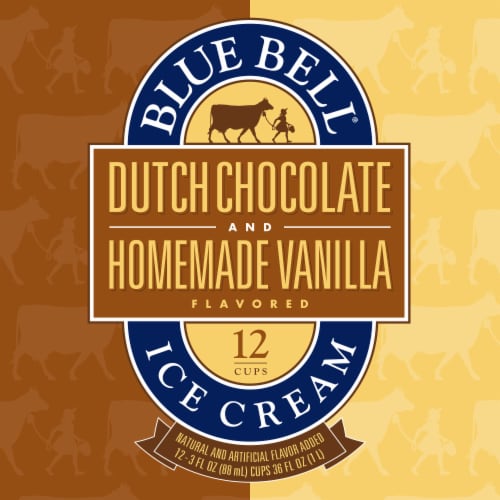 Blue Bell® Dutch Chocolate and Homemade Vanilla Ice Cream Cups Perspective: back