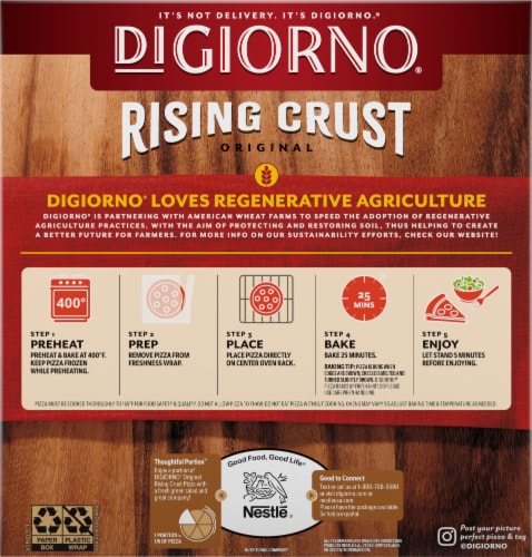 DIGIORNO Italian Sausage Frozen Pizza on a Rising Crust Perspective: back