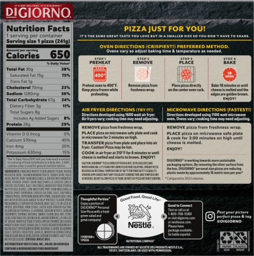 DiGiorno® Pepperoni Stuffed Crust Personal Frozen Pizza Perspective: back