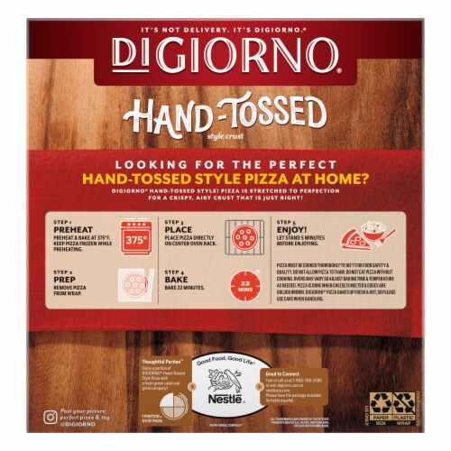 DIGIORNO Supreme Hand-Tossed Style Crust Frozen Pizza Perspective: back