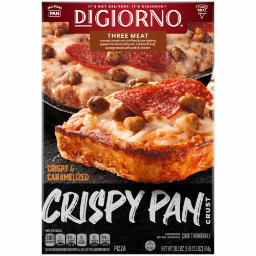 DIGIORNO Frozen Pizza - Three Meat Pizza - Crispy Pan Pizza Crust Perspective: back